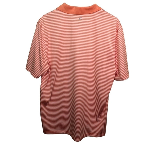 Izod Men’s Perform X Golf Mango and White Striped Golf Shirt Size XL - Picture 2 of 5